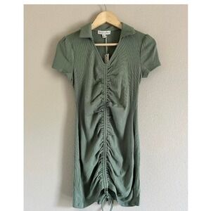 Sage  Green Ruched body con dress small NWT  She Sky